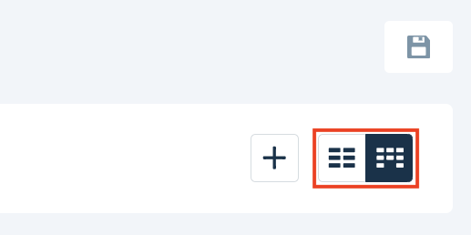 Screenshot of the table and kanban view icons.