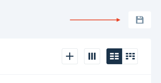 Screenshot showing the location of the icon to save an opportunity list.