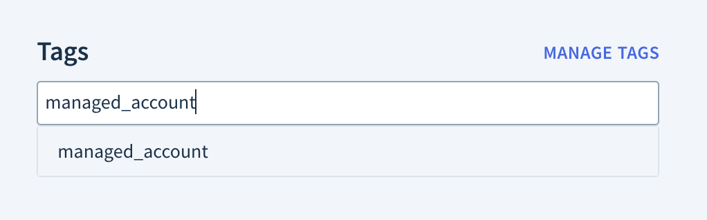 Screenshot of adding a tag to a customer record
