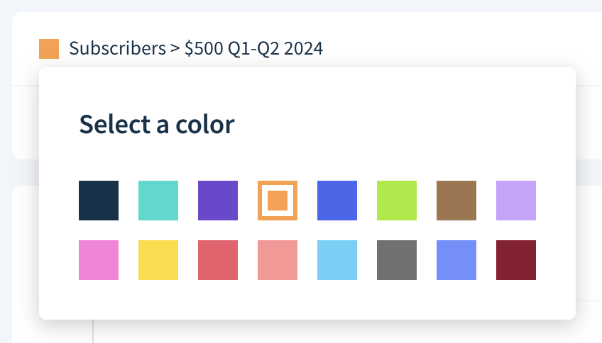 Screenshot of the color selection window for segments