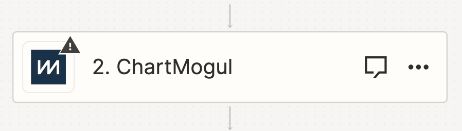 Screenshot of the ChartMogul step of a Zap.