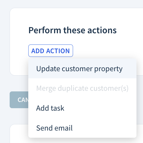 Screenshot of the Perform these actions section.
