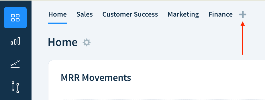 Screenshot of a dashboard highlighting the Add a new dashboard button.