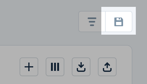 Screenshot showing the location of the save icon