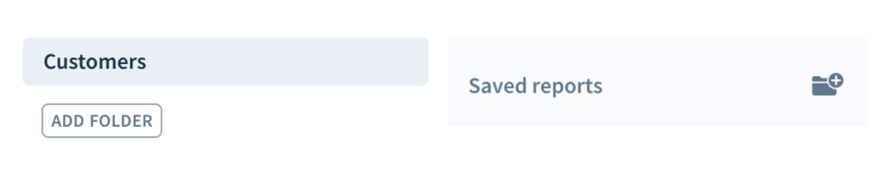 Screenshot of the two add folder buttons. On the left is a button with “add folder” text. On the right is an icon of a folder with a plus sign.