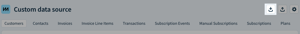 Screenshot highlighting the location of the Customers tab and the Import CSV button.
