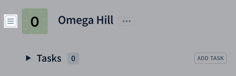 Screenshot showing the location of the hamburger button next to the customer name.