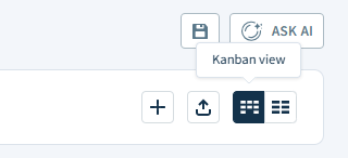 Screenshot of the table and kanban view icons.