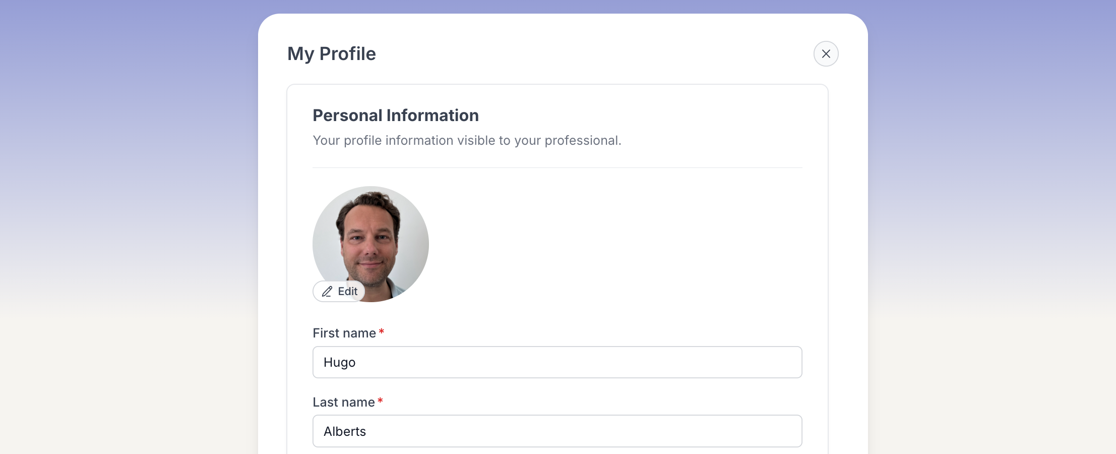 Editing your profile details
