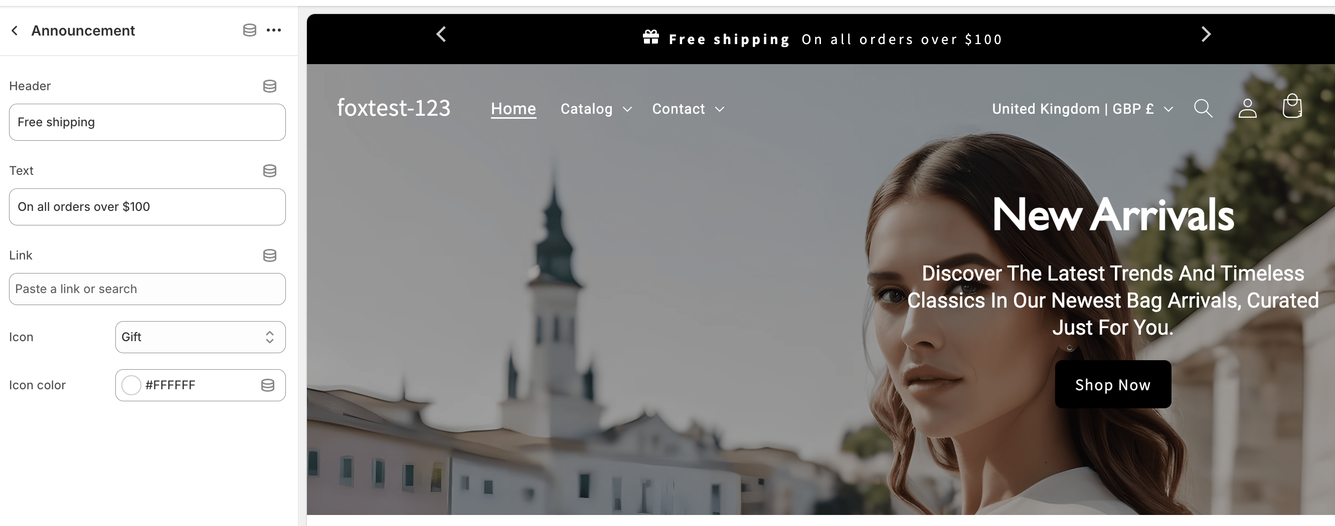 Announcement bar shopify