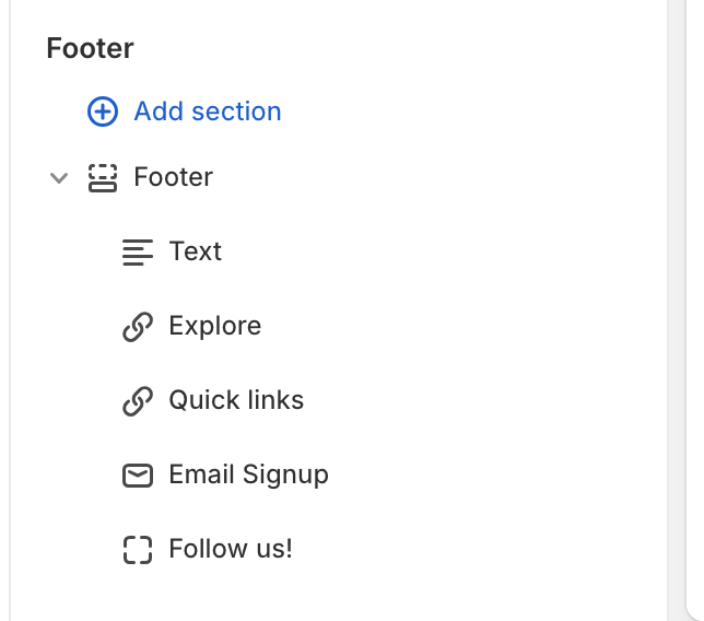 Shopify footer section