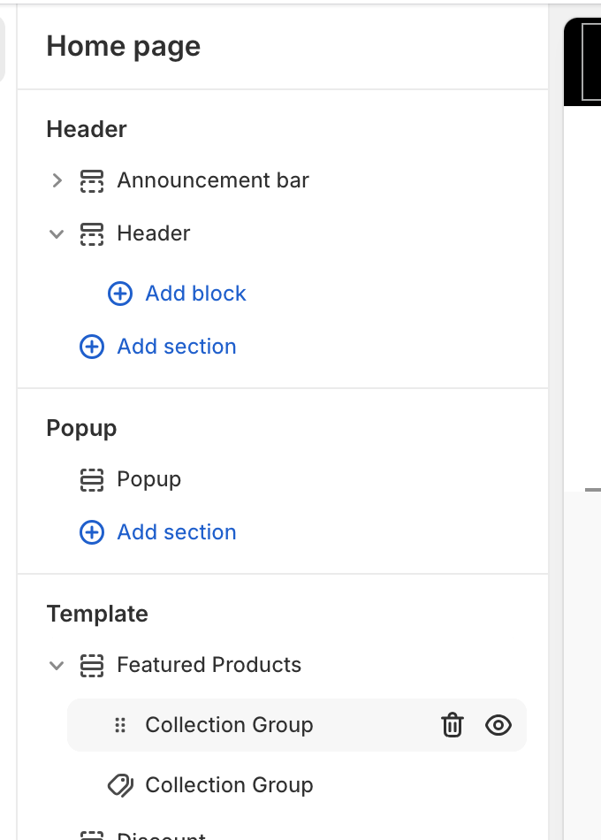 Shopify featured products collection group