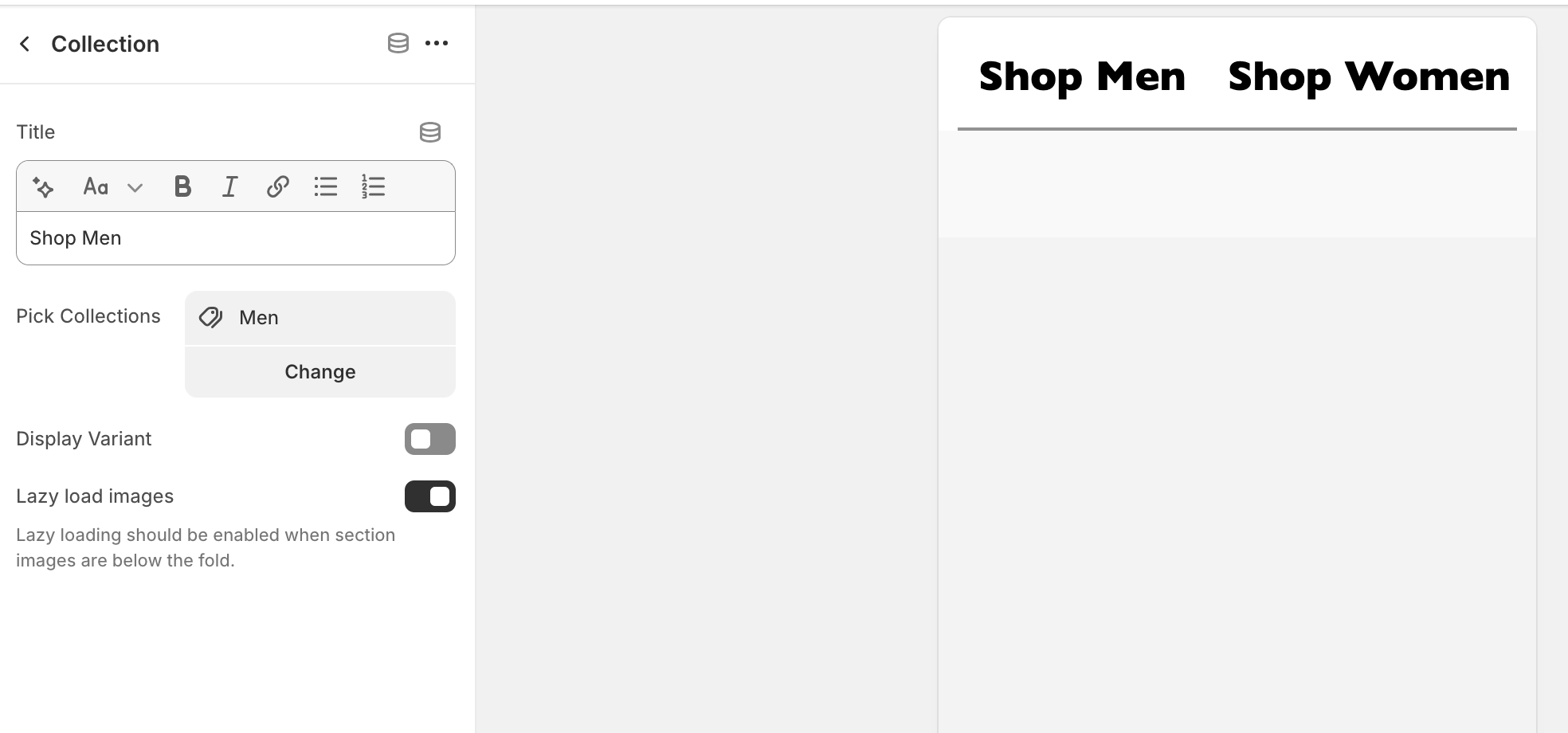 Shopify featured product tabs