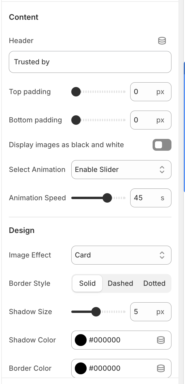 Shopify logo section design