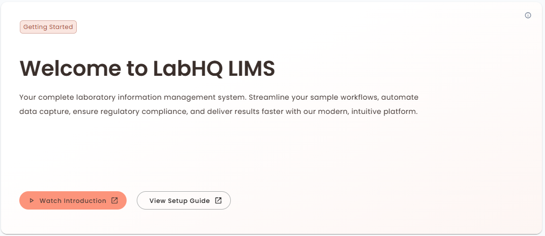 Labhq Icon Dashboard - LabHQ Knowledge Base