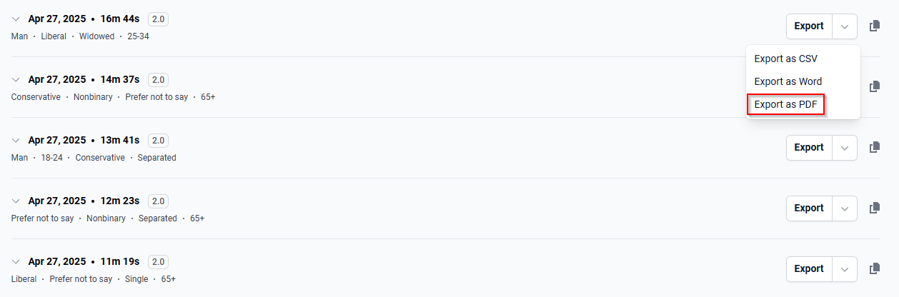 The “Export as PDF” option.