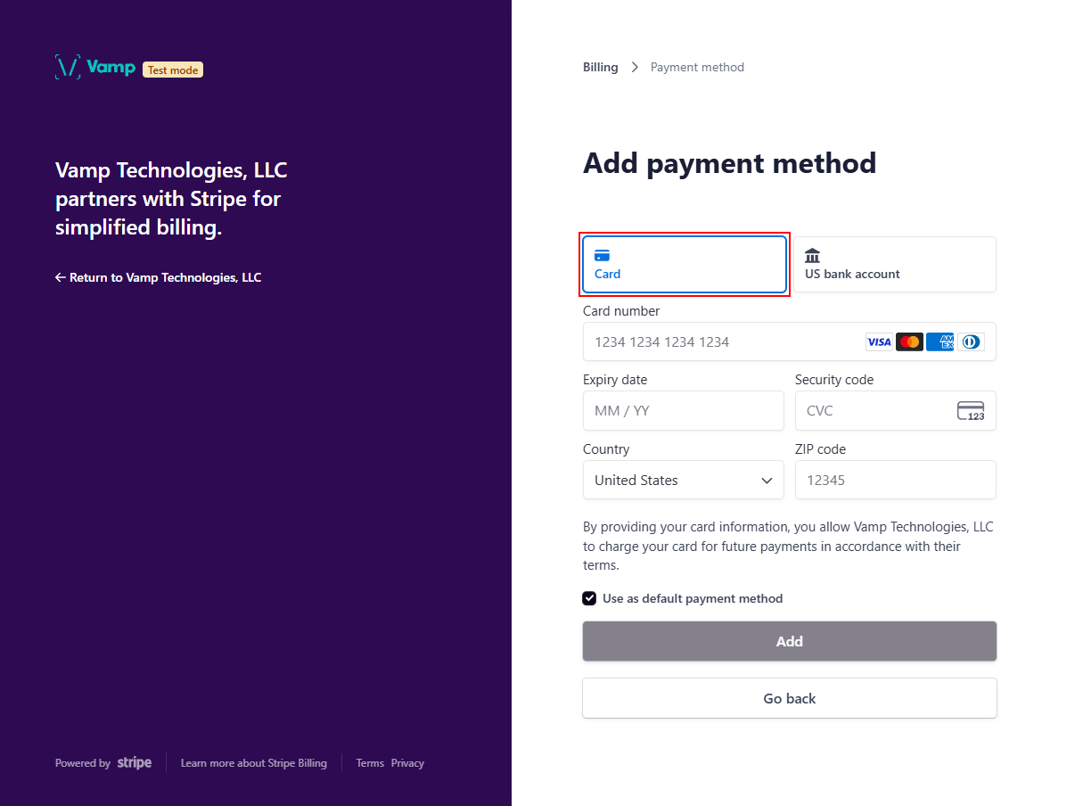 The “Card” button to add a new card. 