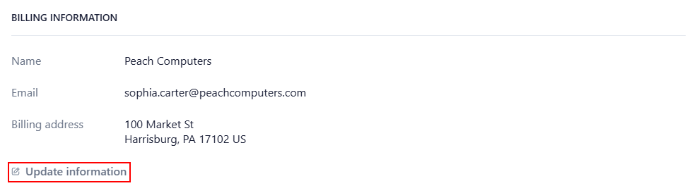 The “Update information” button.