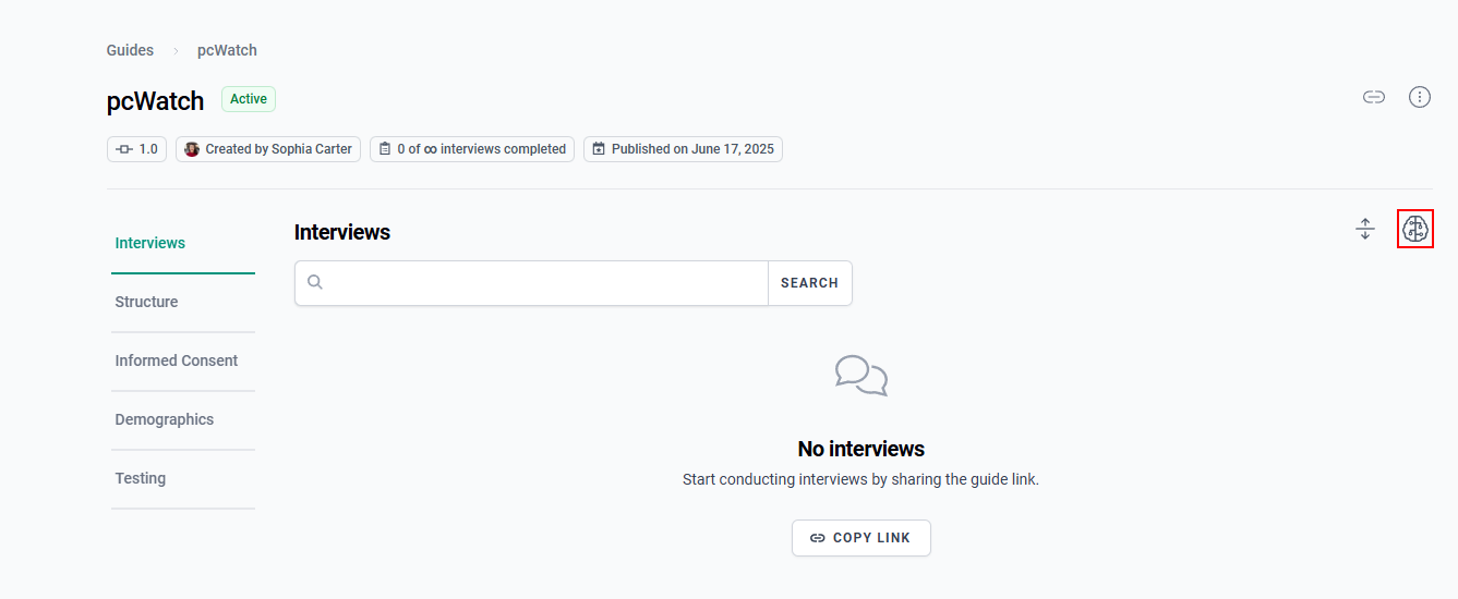 The “Analysis” button. 