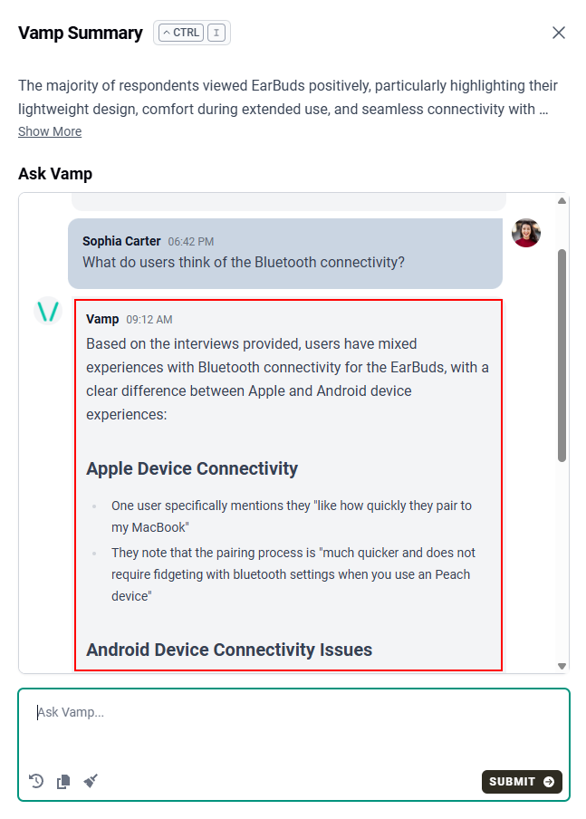 The AI-generated response. 