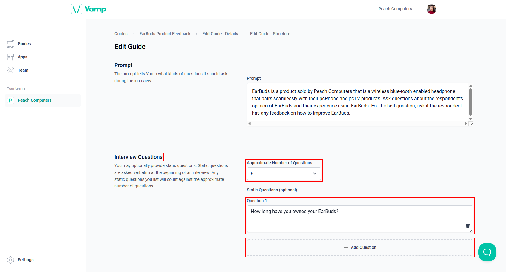 The “Interview Questions” section.