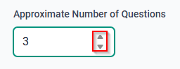 The Approximate Number of Questions field and the spinner controls.