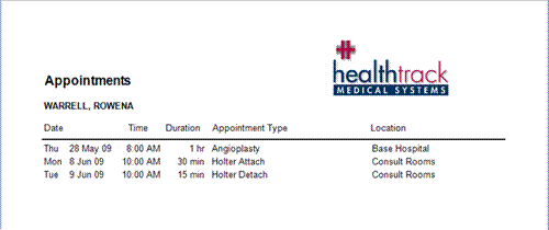 Title: Booking print summary - Description: Example of a printed booking summary report