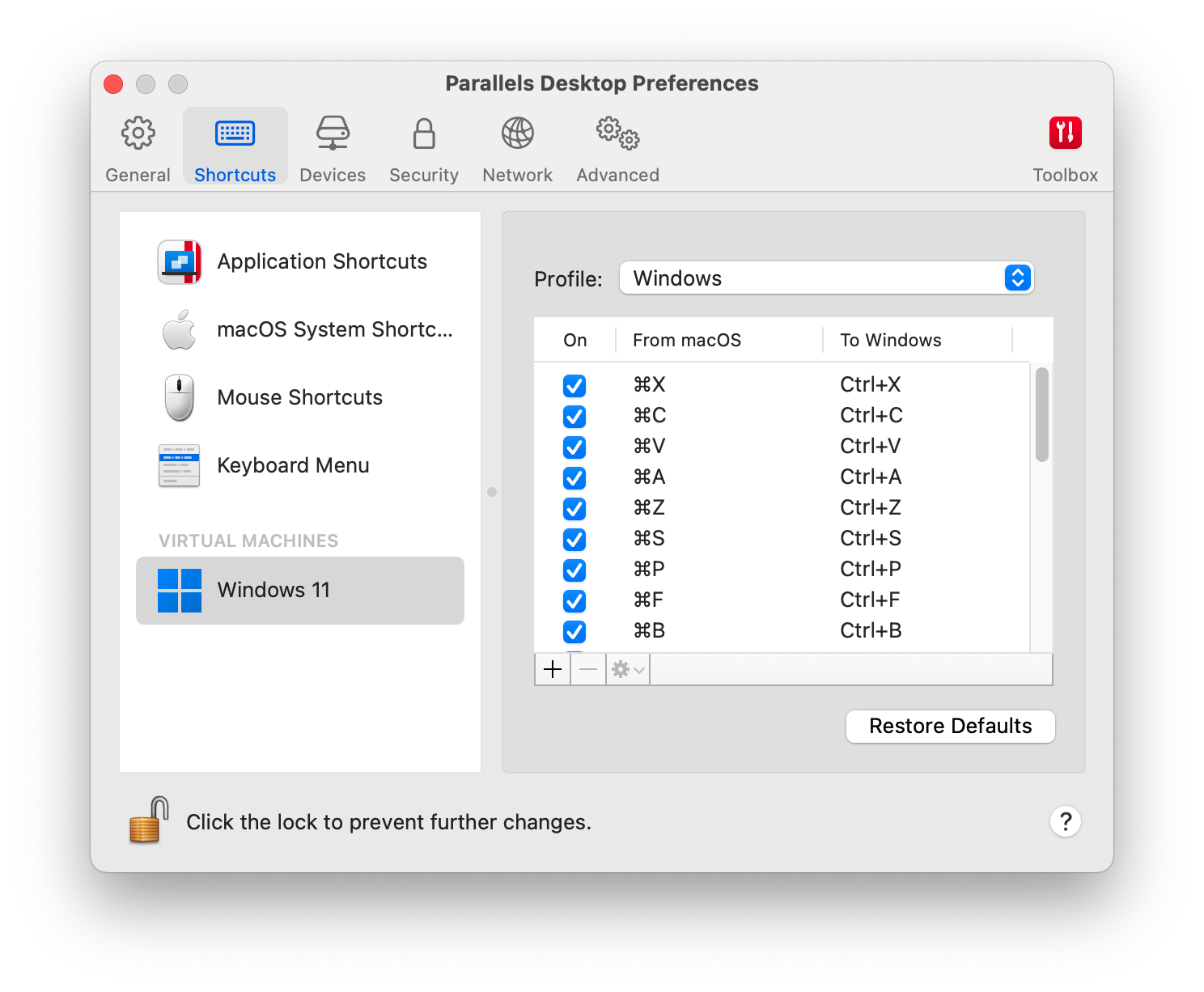 shortcut keys