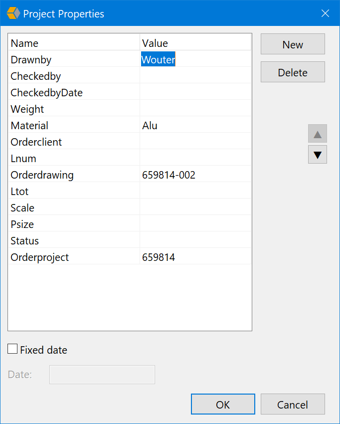 Example project properties