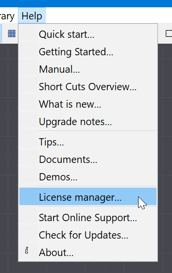 Screenshot of HydroSym expanded Help toolbar