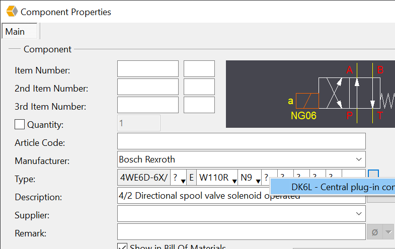 Component properties