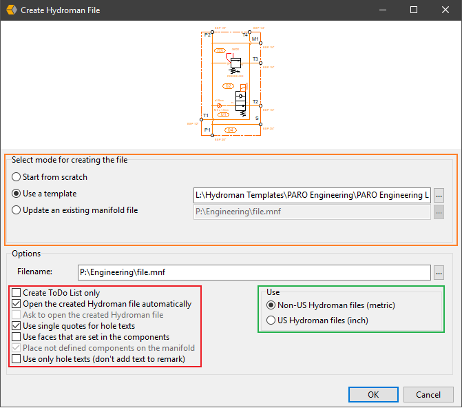 Create HydroMan File dialog