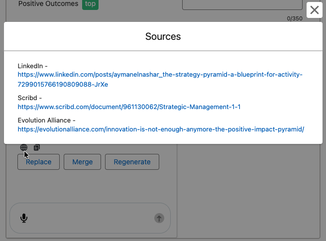Open Sources to view the references used to generate the response.