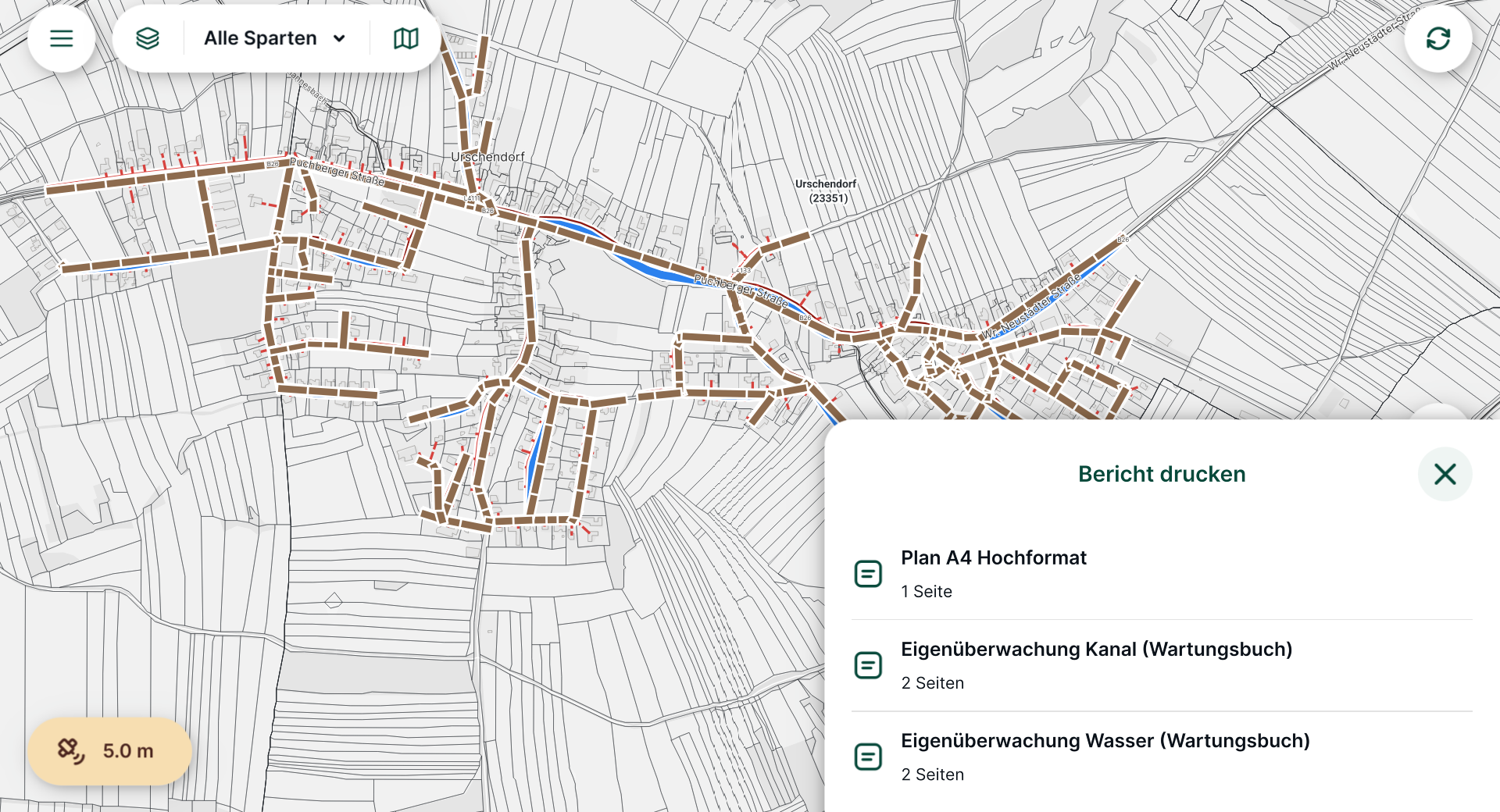 Bericht drucken: Drucklayouts aus dem QGIS-Projekt