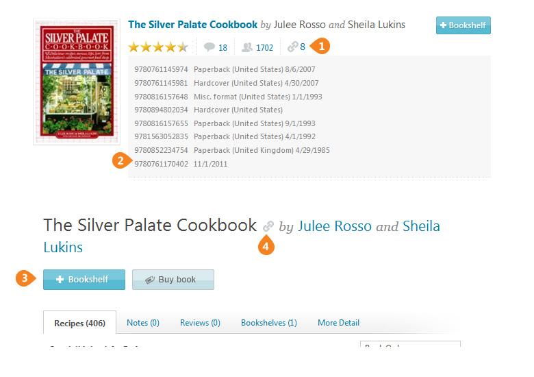 The Library listing. The link icon shows how many other editions exist and opens the list of linked editions with their ISBNs.