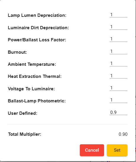 Advanced Light Loss Factor Calculator