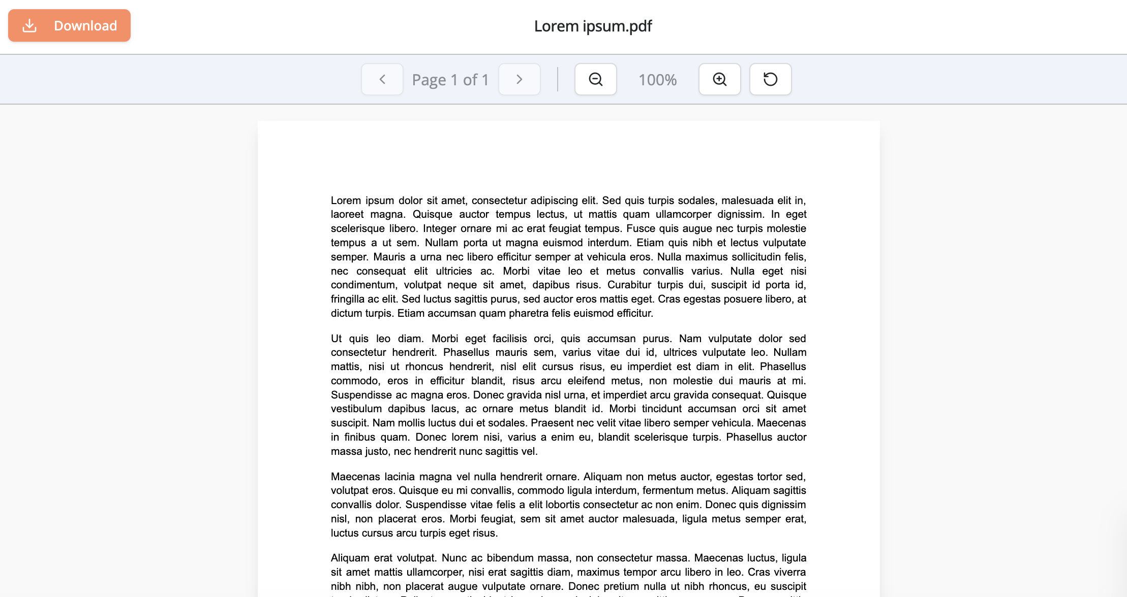 PDF viewer displaying an attached document with options to download, zoom, and navigate pages.