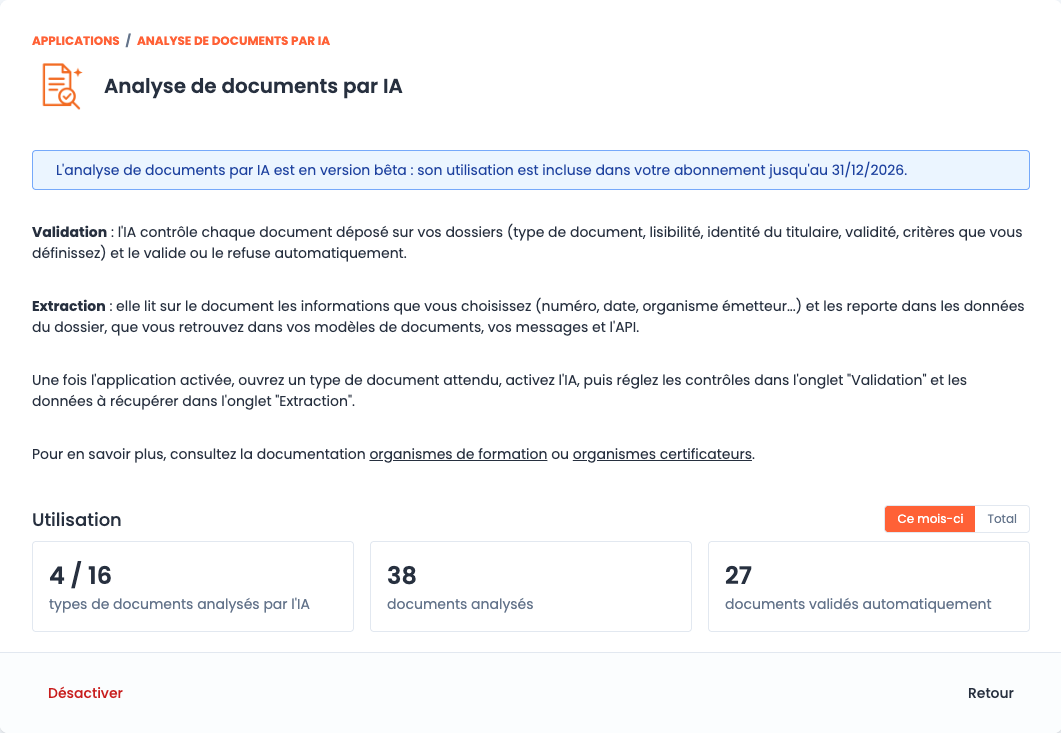 Utilisation de l'analyse de documents par IA