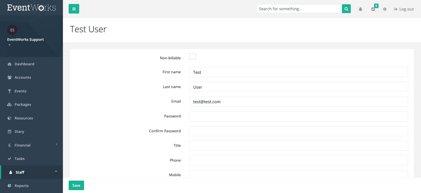 Edit profile form
