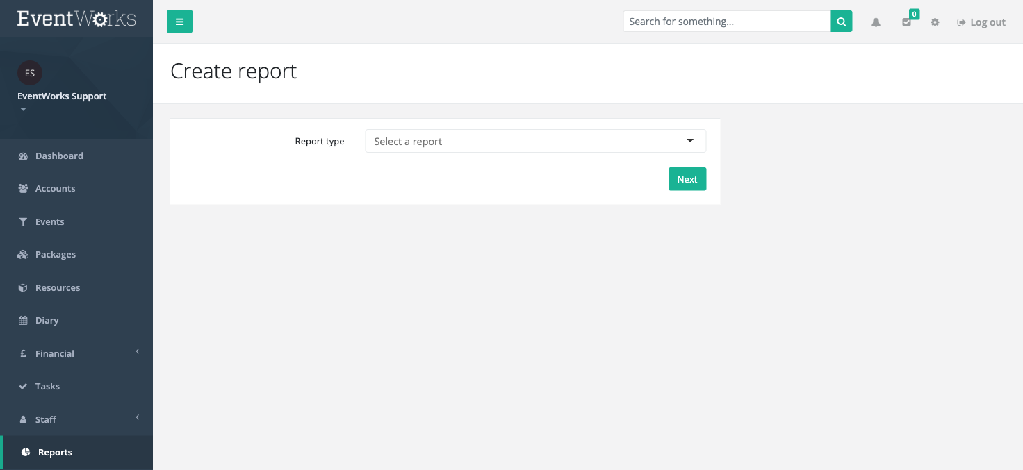 Create report page