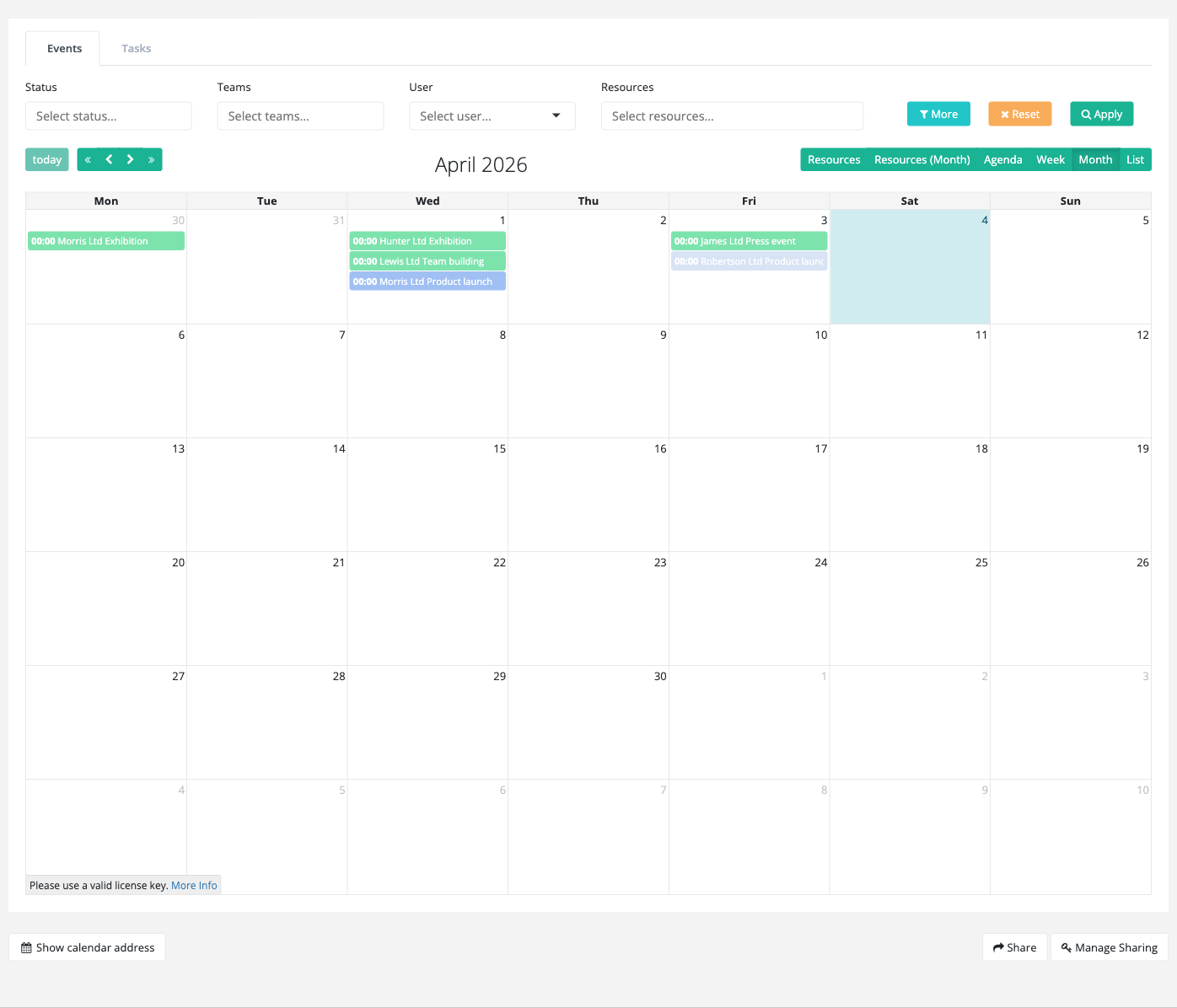 Diary overview
