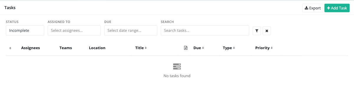 Tasks overview