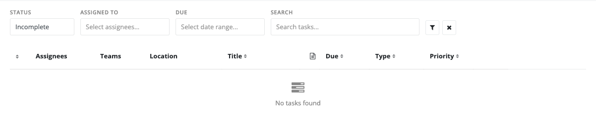 Global tasks list