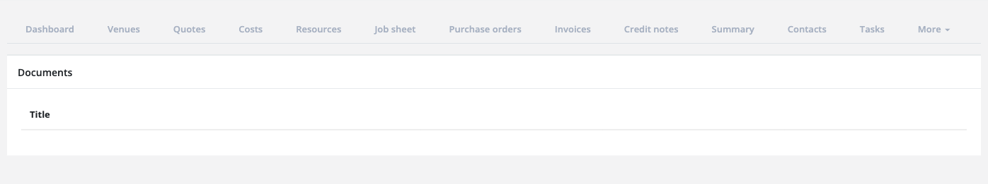 Event documents tab