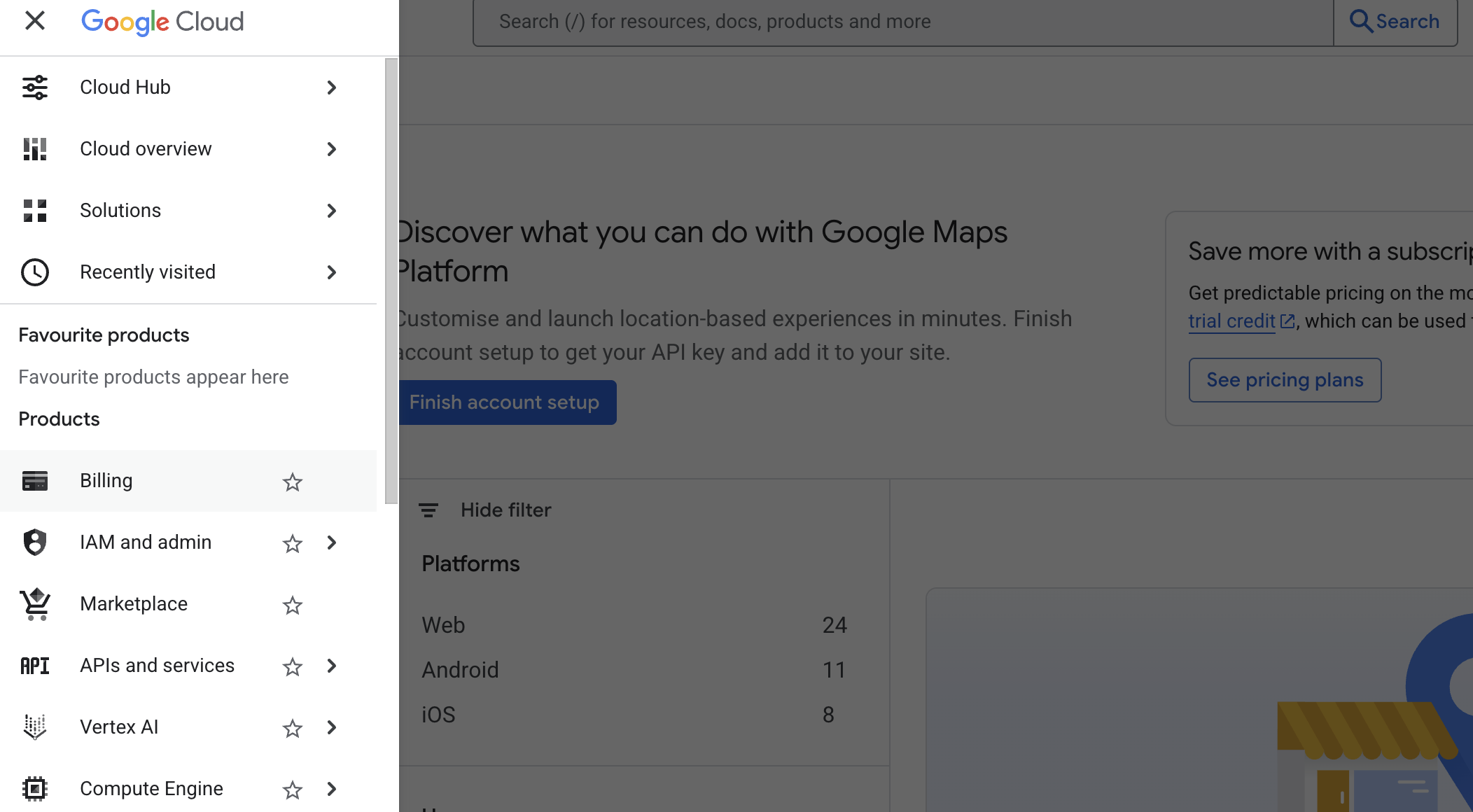 Enable Google Maps Platform Billing