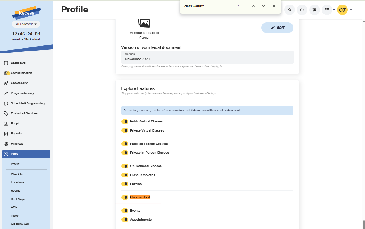 Configuring the Waitlist Feature - Recess Help Center