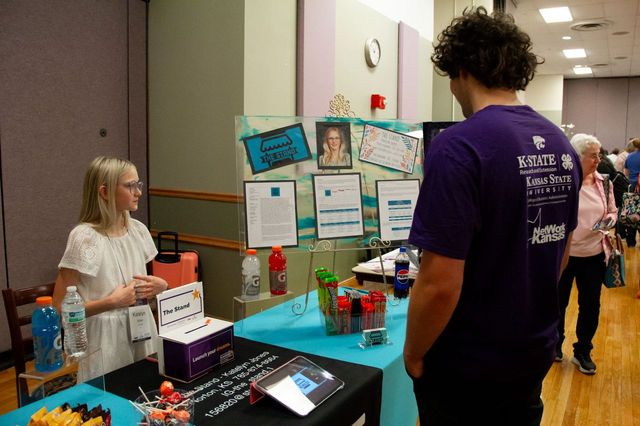 A tradshow booth for a business called 