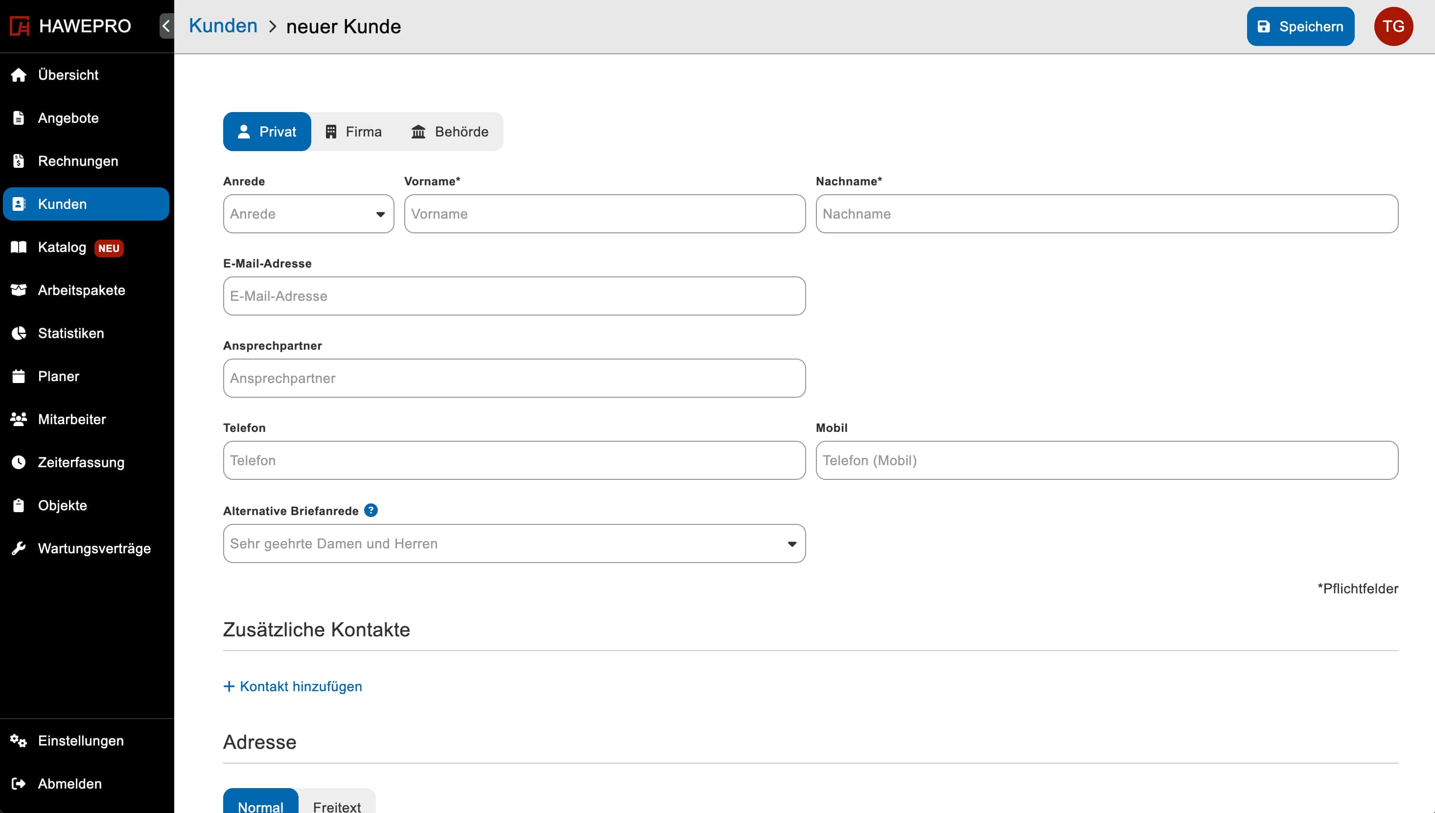 Kundenformular - So hinterlegst du alle wichtigen Daten von deinem Kunden.