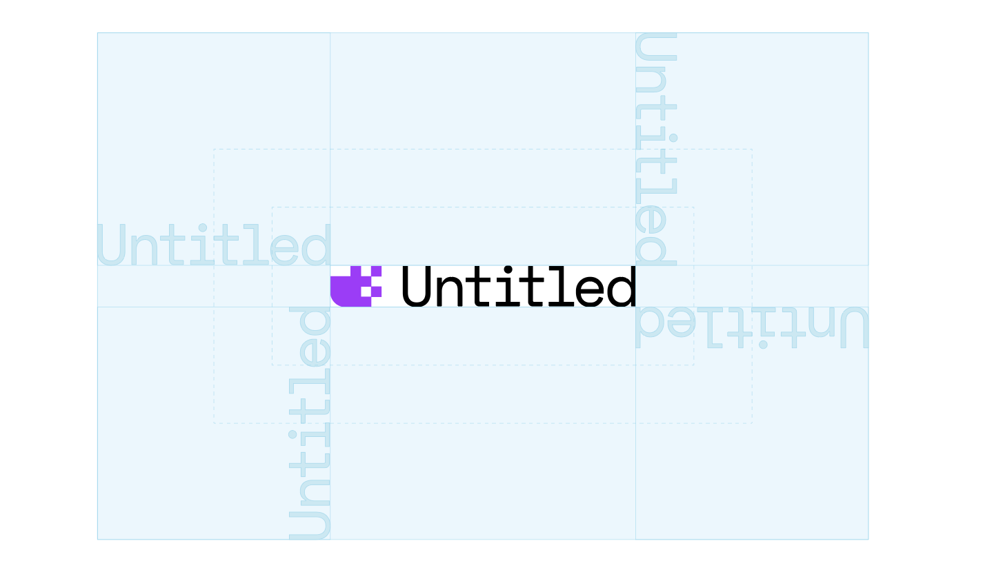 Clearspace grid with logotype as X component
