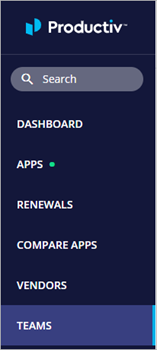 Left navigation with Teams selected